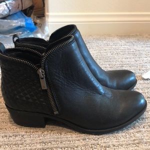 Lucky Brand Black Zipper Booties